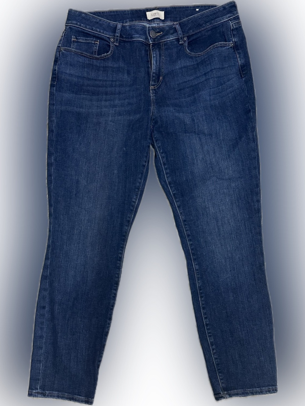 LOFT Women's Skinny Jeans in Dark Blue Denim